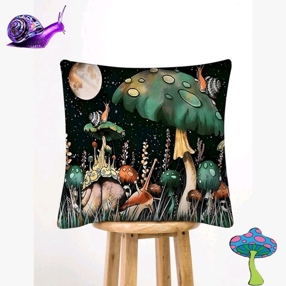 Mushroom Garden Pillow Case - Picture 1 of 6